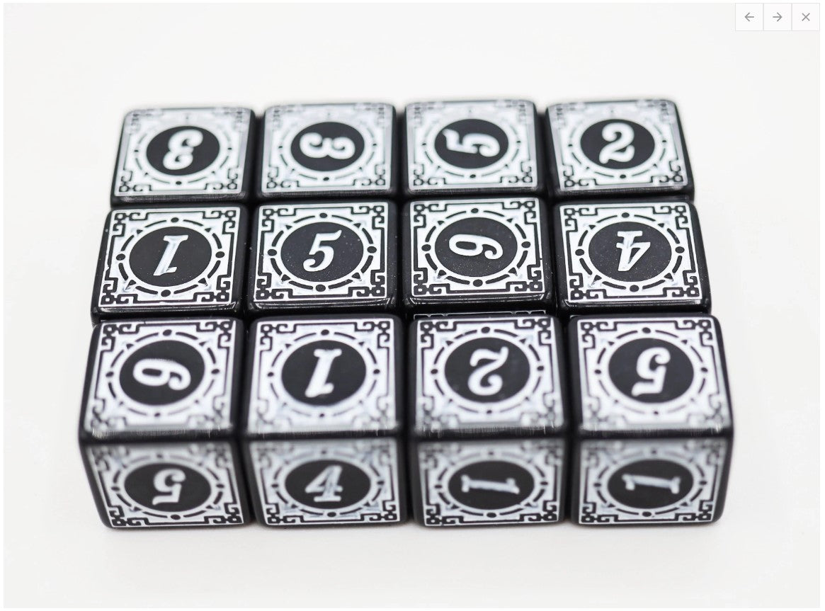 12 piece D6s - MAGIC BURST WHITE Dice & Counters Foam Brain Games | Red Claw Gaming