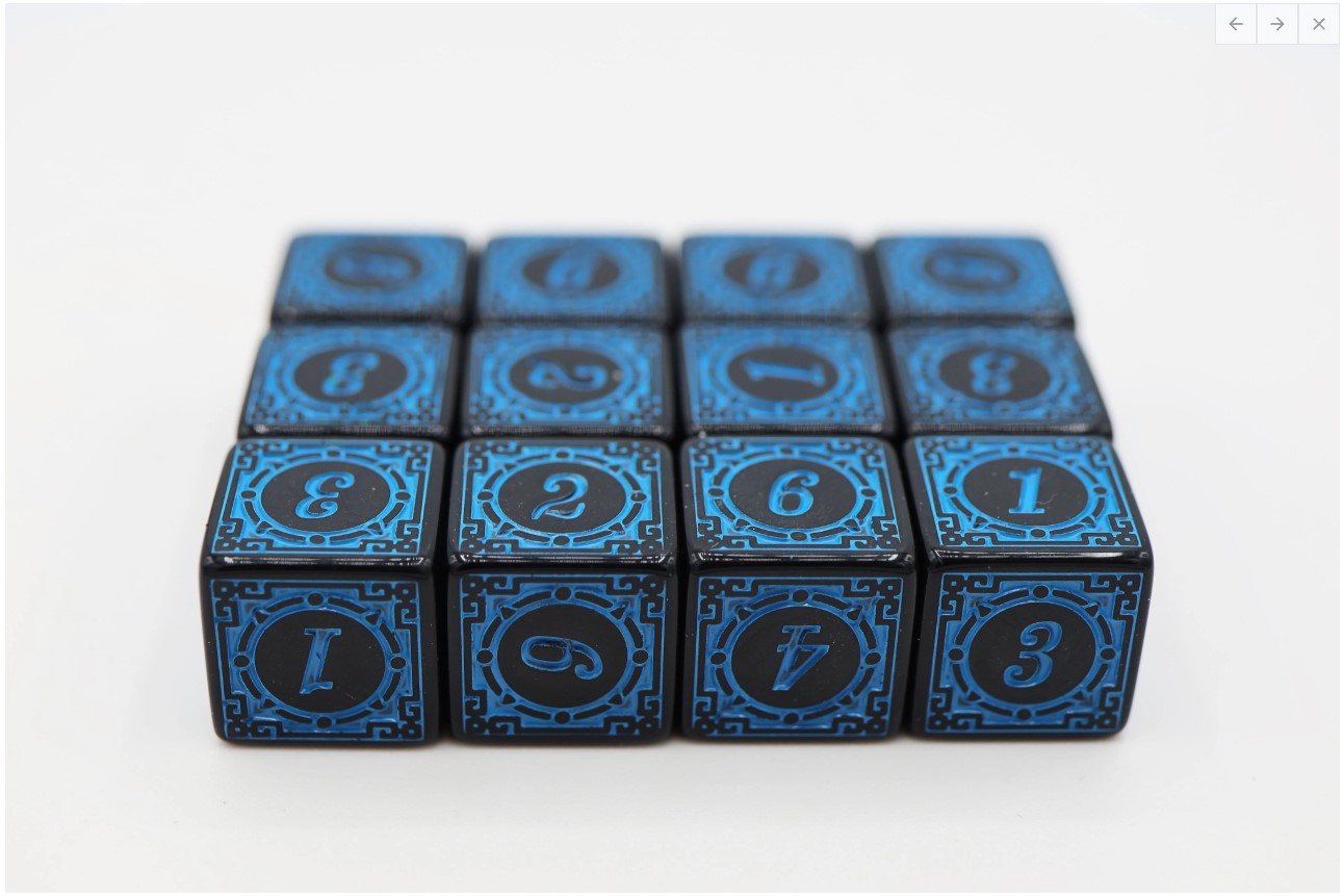 12 piece D6s - MAGIC BURST BLUE Dice & Counters Foam Brain Games | Red Claw Gaming