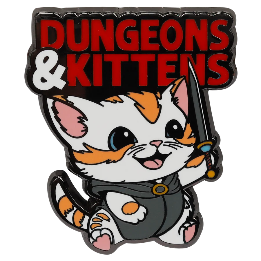 Dungeons & Kittens Enamel Pin D&D Accessory Forged Gaming    | Red Claw Gaming