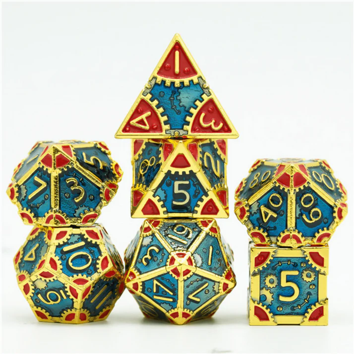 STEAMPUNK: HIGH TOP - METAL RPG DICE SET Dice & Counters Foam Brain Games    | Red Claw Gaming