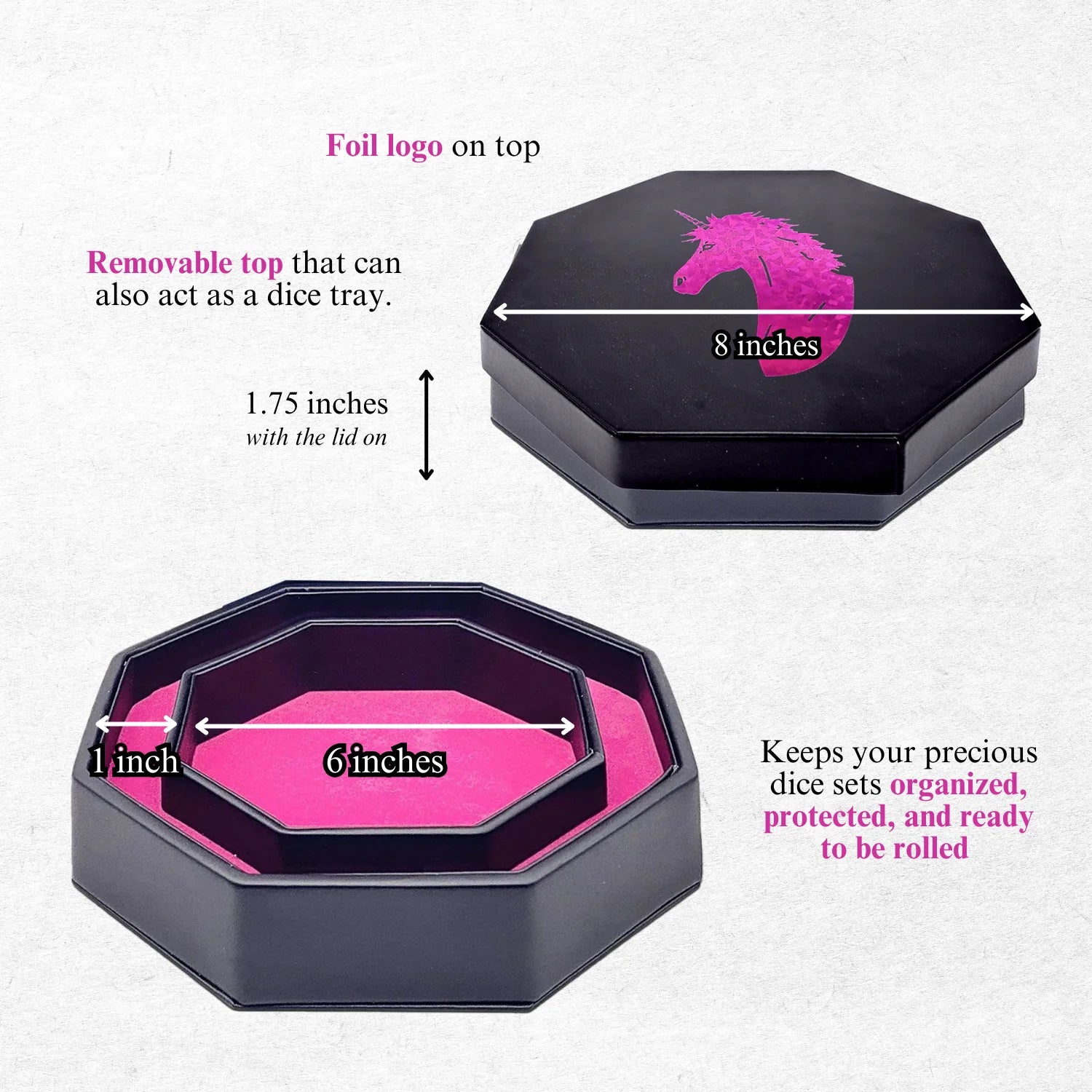 PINK UNICORN - TRAY OF HOLDING™ DICE TRAY BY NORSE FOUNDRY  Norse Foundry    | Red Claw Gaming