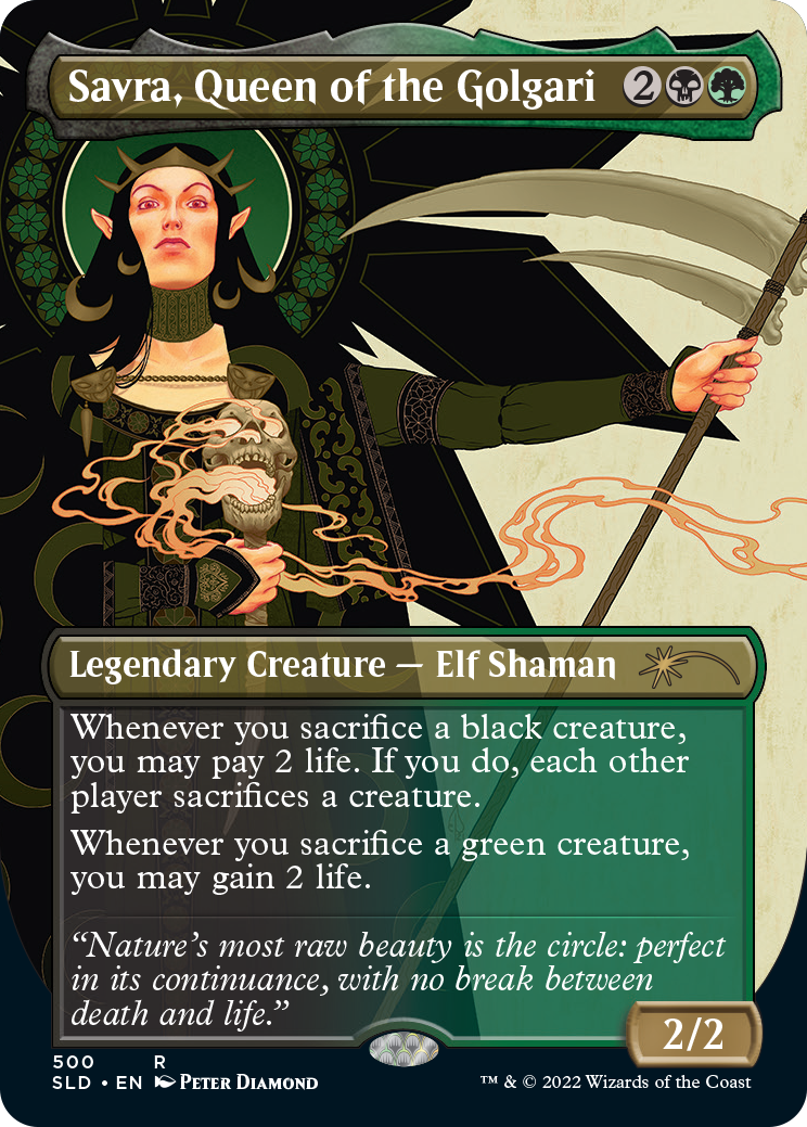 Savra, Queen of the Golgari (Borderless) [Secret Lair Drop Series] MTG Single Magic: The Gathering    | Red Claw Gaming