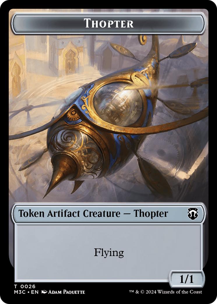 Aetherborn (Ripple Foil) // Thopter Double-Sided Token [Modern Horizons 3 Commander Tokens] MTG Single Magic: The Gathering    | Red Claw Gaming