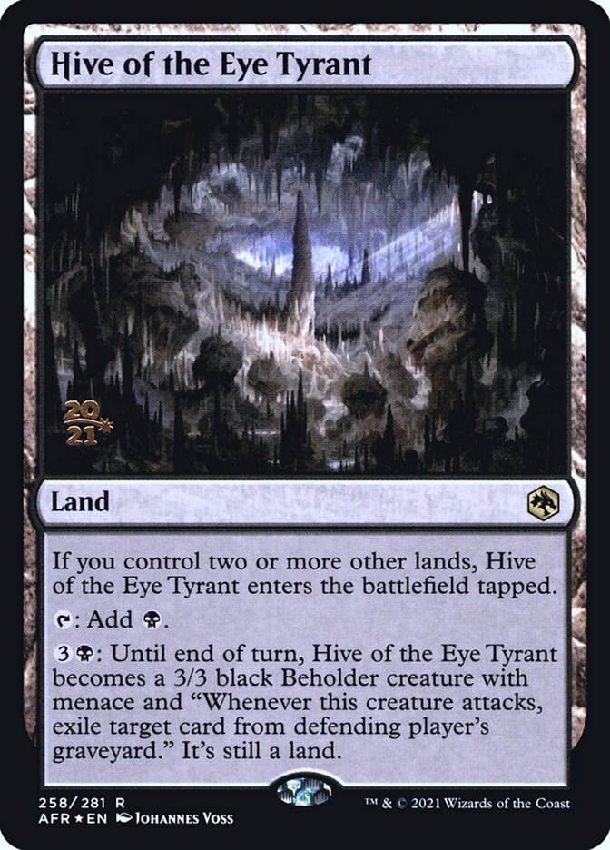 Hive of the Eye Tyrant [Dungeons & Dragons: Adventures in the Forgotten Realms Prerelease Promos] MTG Single Magic: The Gathering | Red Claw Gaming