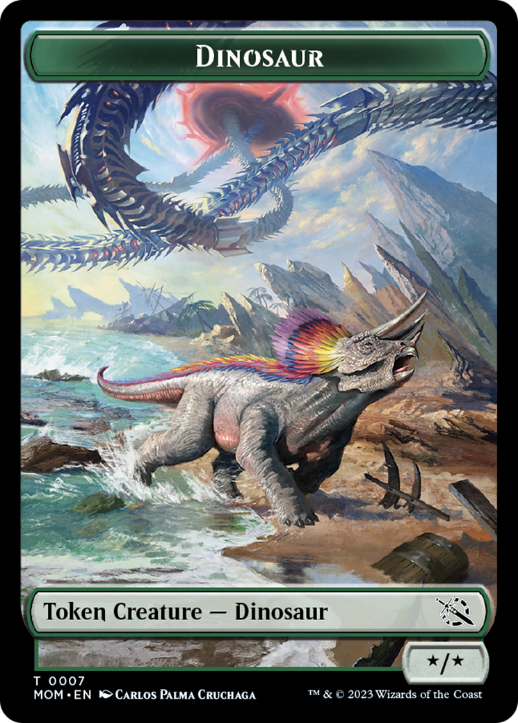 Warrior // Dinosaur Double-Sided Token [March of the Machine Tokens] MTG Single Magic: The Gathering    | Red Claw Gaming