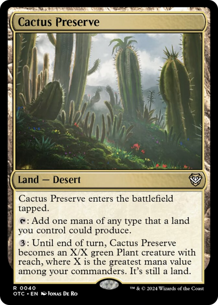 Cactus Preserve [Outlaws of Thunder Junction Commander] MTG Single Magic: The Gathering | Red Claw Gaming