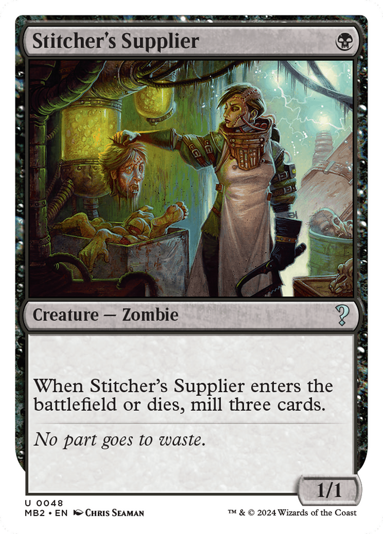 Stitcher's Supplier (White Border) [Mystery Booster 2] MTG Single Magic: The Gathering    | Red Claw Gaming