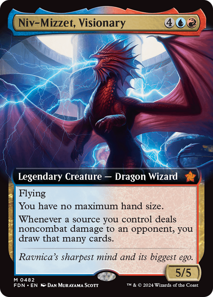 Niv-Mizzet, Visionary (Extended Art) [Foundations] MTG Single Magic: The Gathering    | Red Claw Gaming