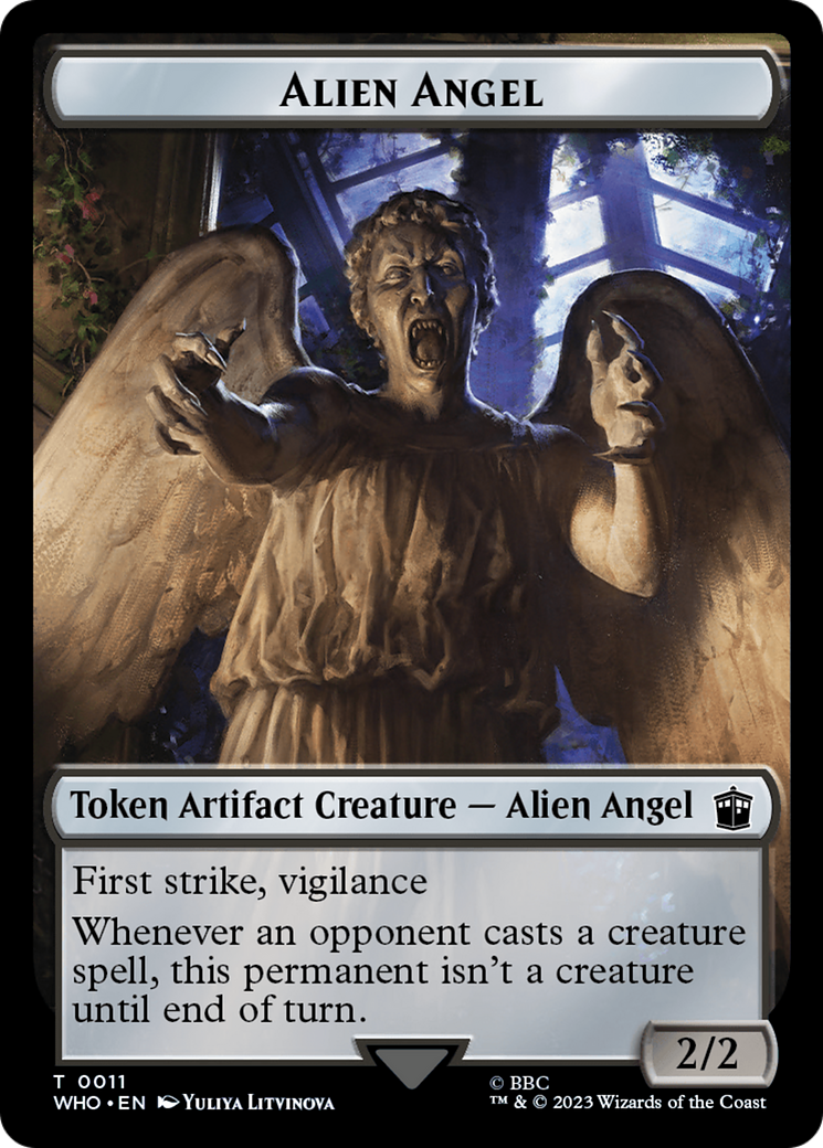 Alien Angel // Dalek Double-Sided Token [Doctor Who Tokens] MTG Single Magic: The Gathering | Red Claw Gaming