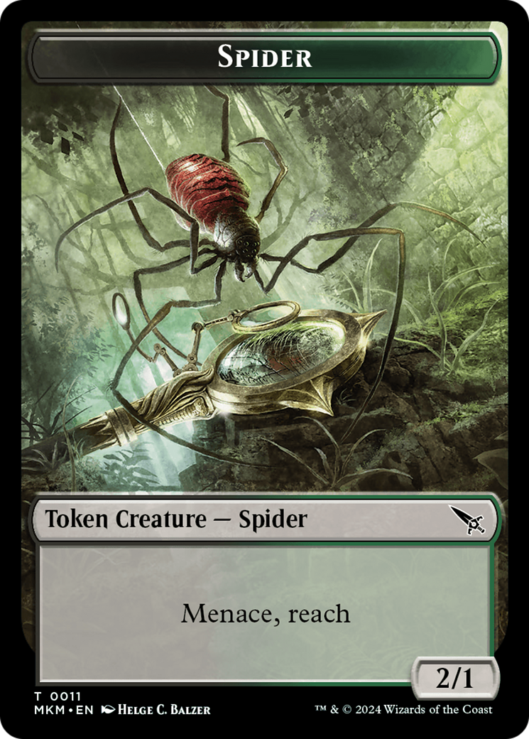 Detective // Spider Double-Sided Token [Murders at Karlov Manor Tokens] MTG Single Magic: The Gathering    | Red Claw Gaming