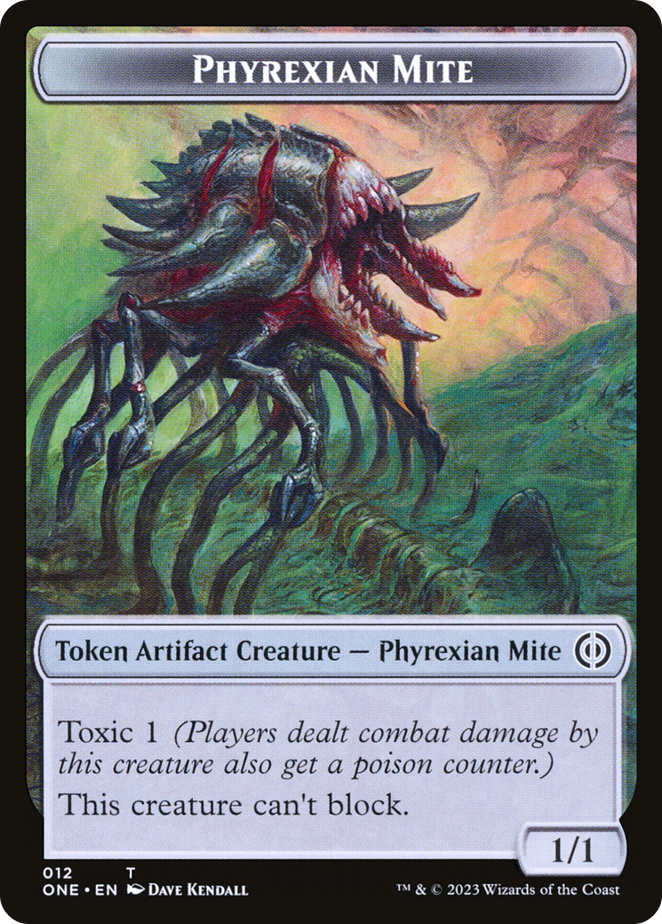 Phyrexian Mite (012) // Cat Double-Sided Token [Phyrexia: All Will Be One Tokens] MTG Single Magic: The Gathering    | Red Claw Gaming