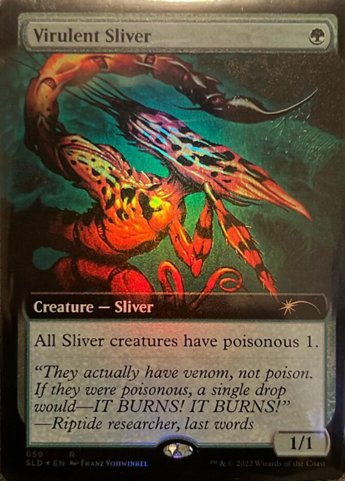 Virulent Sliver (Extended Art) [Secret Lair Drop Promos] MTG Single Magic: The Gathering    | Red Claw Gaming