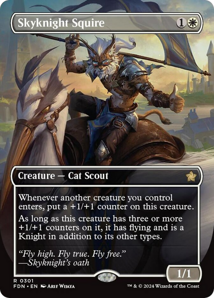 Skyknight Squire (Borderless) [Foundations] MTG Single Magic: The Gathering    | Red Claw Gaming