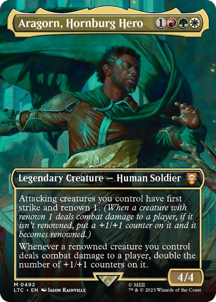 Aragorn, Hornburg Hero (Borderless) [The Lord of the Rings: Tales of Middle-Earth Commander] MTG Single Magic: The Gathering | Red Claw Gaming