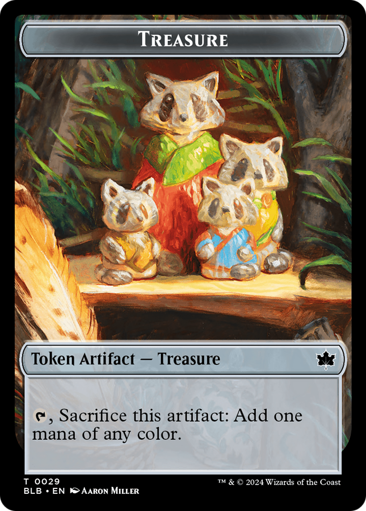 Squirrel // Treasure Double-Sided Token [Bloomburrow Tokens] MTG Single Magic: The Gathering    | Red Claw Gaming