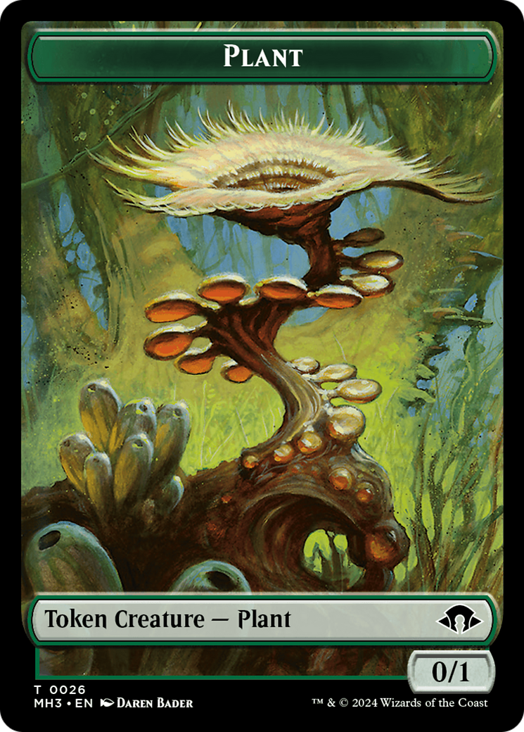 Plant (Ripple Foil) // Zombie Double-Sided Token [Modern Horizons 3 Tokens] MTG Single Magic: The Gathering    | Red Claw Gaming