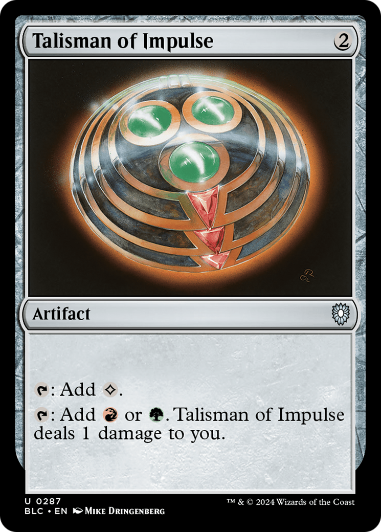 Talisman of Impulse [Bloomburrow Commander] MTG Single Magic: The Gathering    | Red Claw Gaming