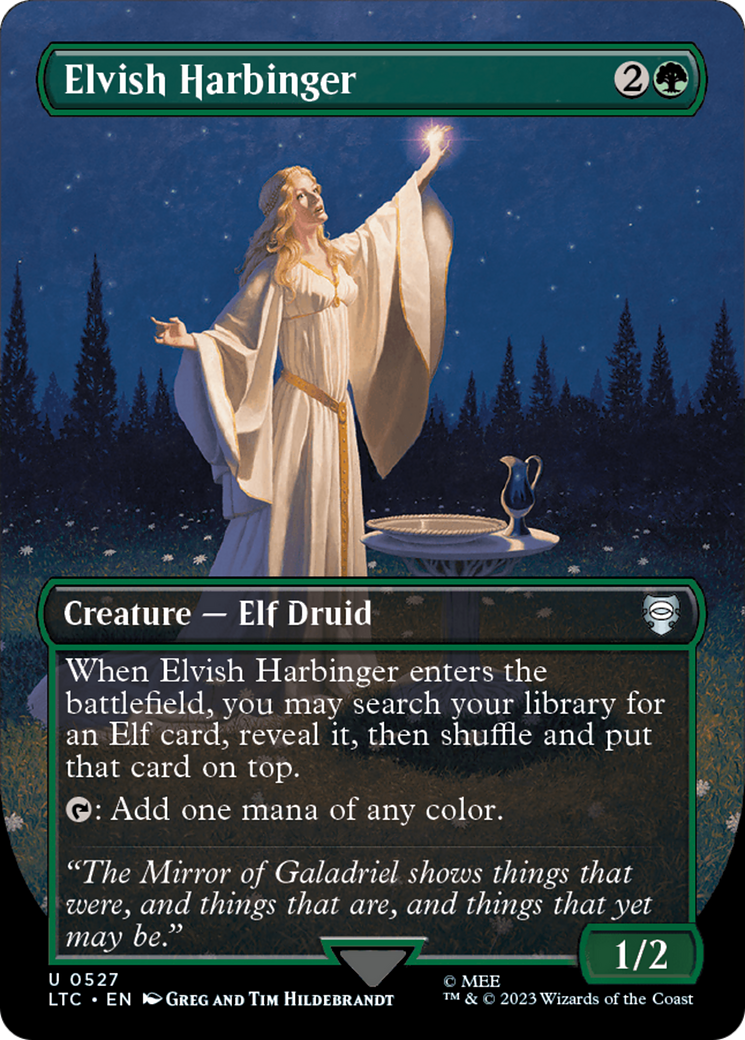 Elvish Harbinger (Borderless) [The Lord of the Rings: Tales of Middle-Earth Commander] MTG Single Magic: The Gathering | Red Claw Gaming