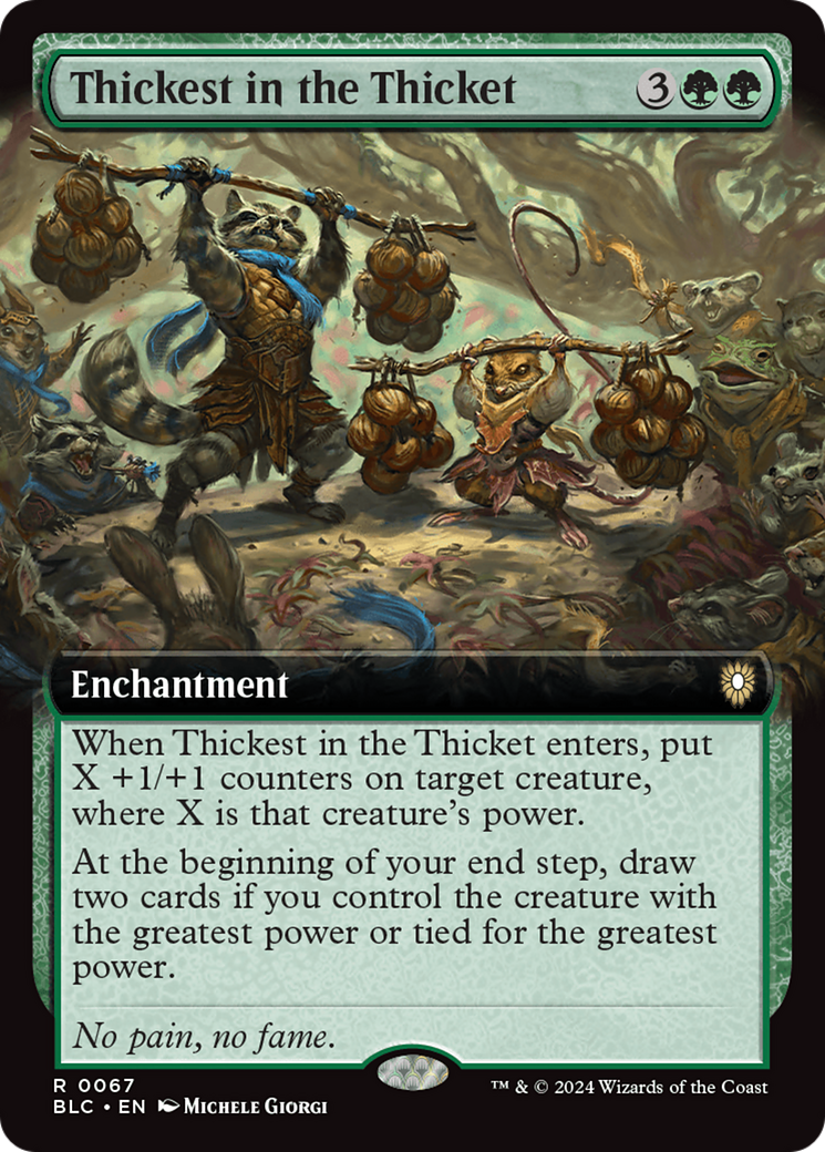 Thickest in the Thicket (Extended Art) [Bloomburrow Commander] MTG Single Magic: The Gathering    | Red Claw Gaming