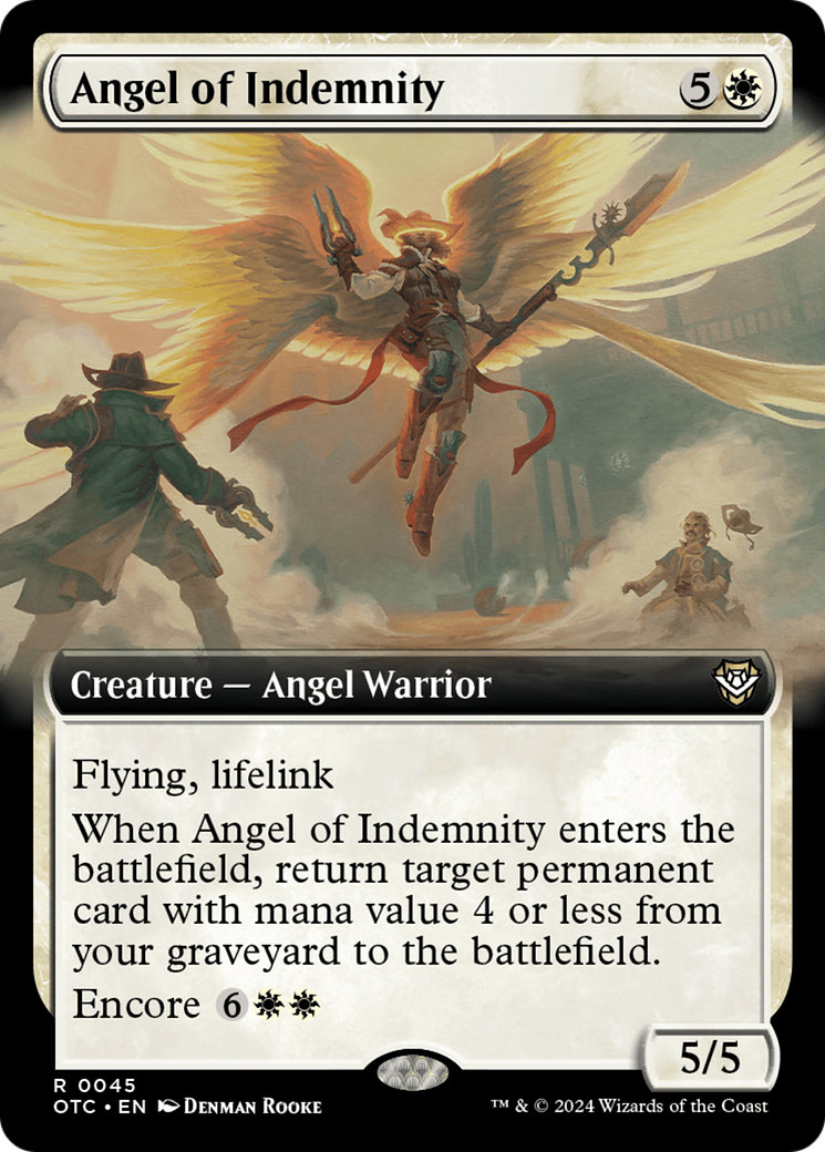 Angel of Indemnity (Extended Art) [Outlaws of Thunder Junction Commander] MTG Single Magic: The Gathering    | Red Claw Gaming