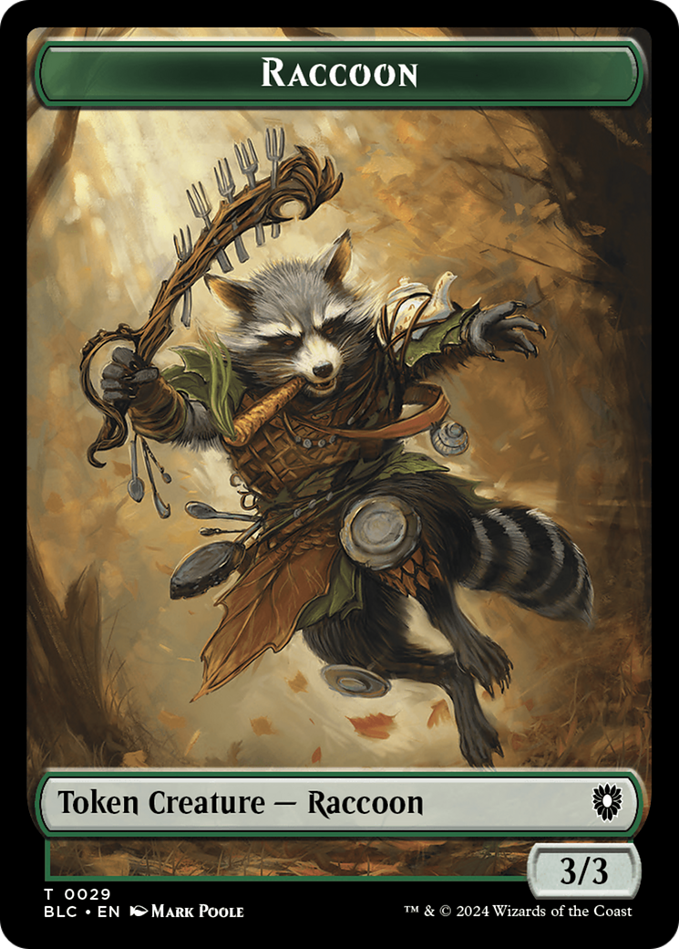 Rat // Raccoon Double-Sided Token [Bloomburrow Commander Tokens] MTG Single Magic: The Gathering    | Red Claw Gaming