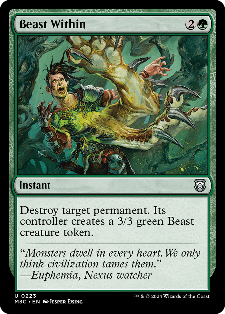 Beast Within (Ripple Foil) [Modern Horizons 3 Commander] MTG Single Magic: The Gathering    | Red Claw Gaming