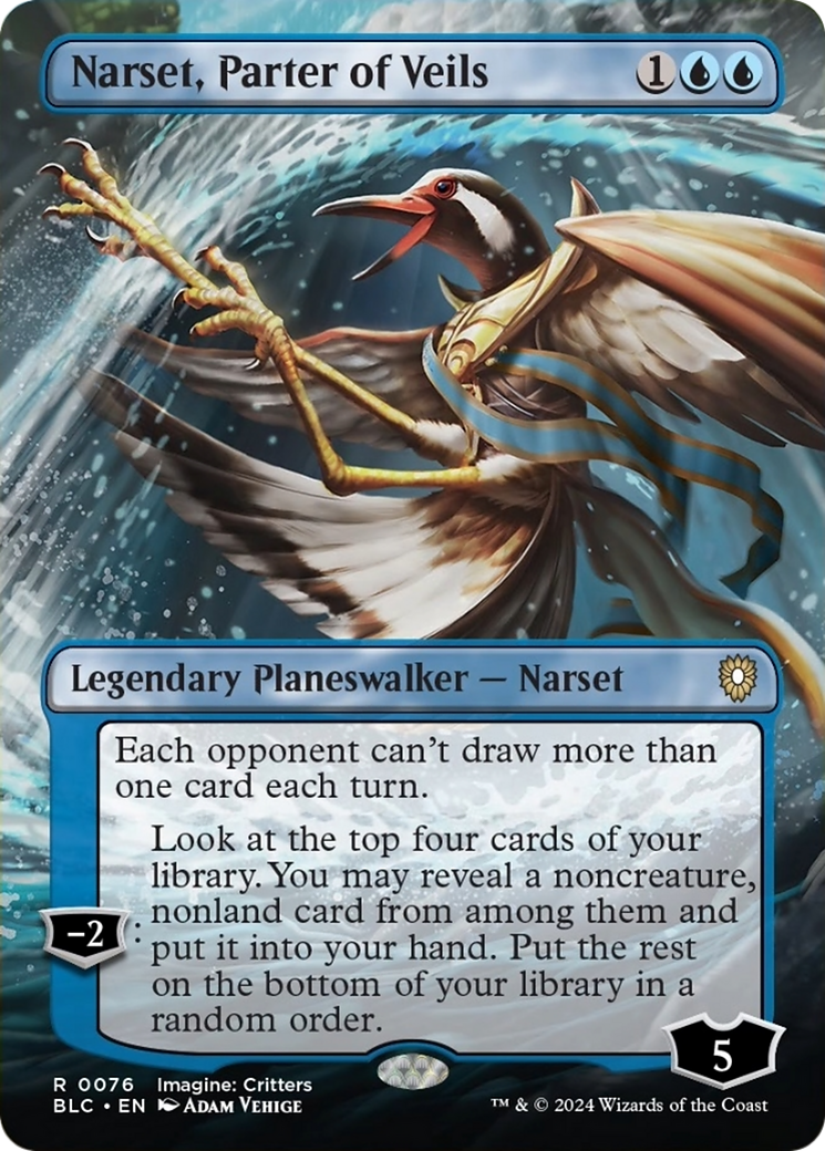 Narset, Parter of Veils (Borderless) [Bloomburrow Commander] MTG Single Magic: The Gathering    | Red Claw Gaming