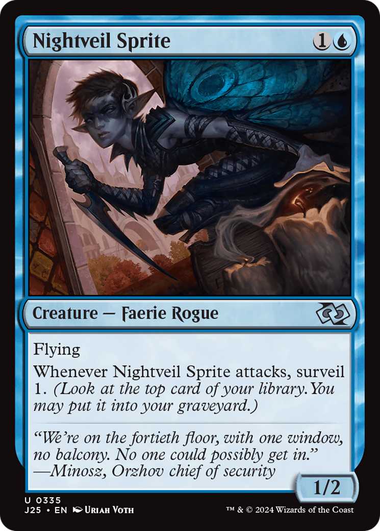 Nightveil Sprite [Foundations Jumpstart] MTG Single Magic: The Gathering    | Red Claw Gaming