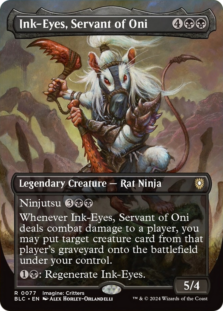 Ink-Eyes, Servant of Oni (Borderless) [Bloomburrow Commander] MTG Single Magic: The Gathering    | Red Claw Gaming