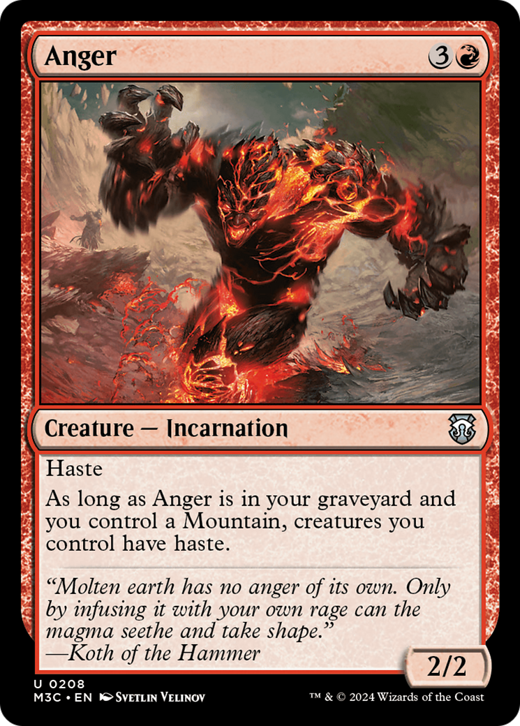 Anger (Ripple Foil) [Modern Horizons 3 Commander] MTG Single Magic: The Gathering    | Red Claw Gaming