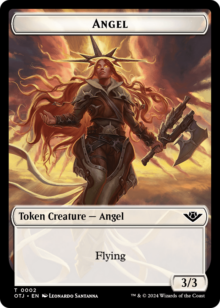 Angel // Plot Double-Sided Token [Outlaws of Thunder Junction Tokens] MTG Single Magic: The Gathering    | Red Claw Gaming