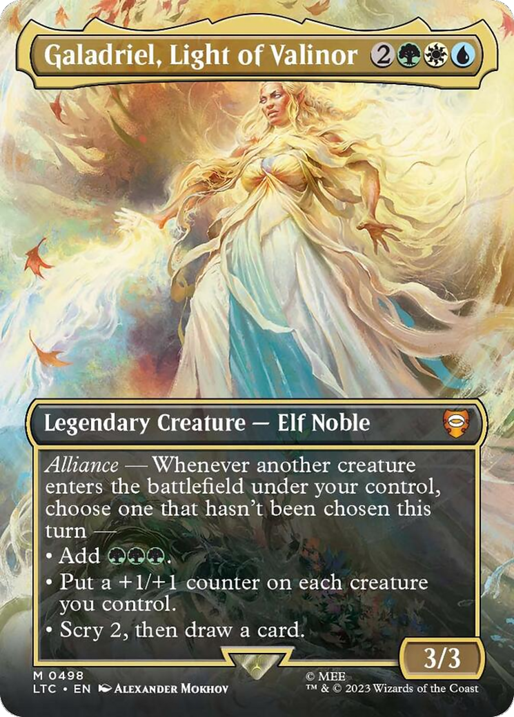 Galadriel, Light of Valinor (Borderless) [The Lord of the Rings: Tales of Middle-Earth Commander] MTG Single Magic: The Gathering    | Red Claw Gaming