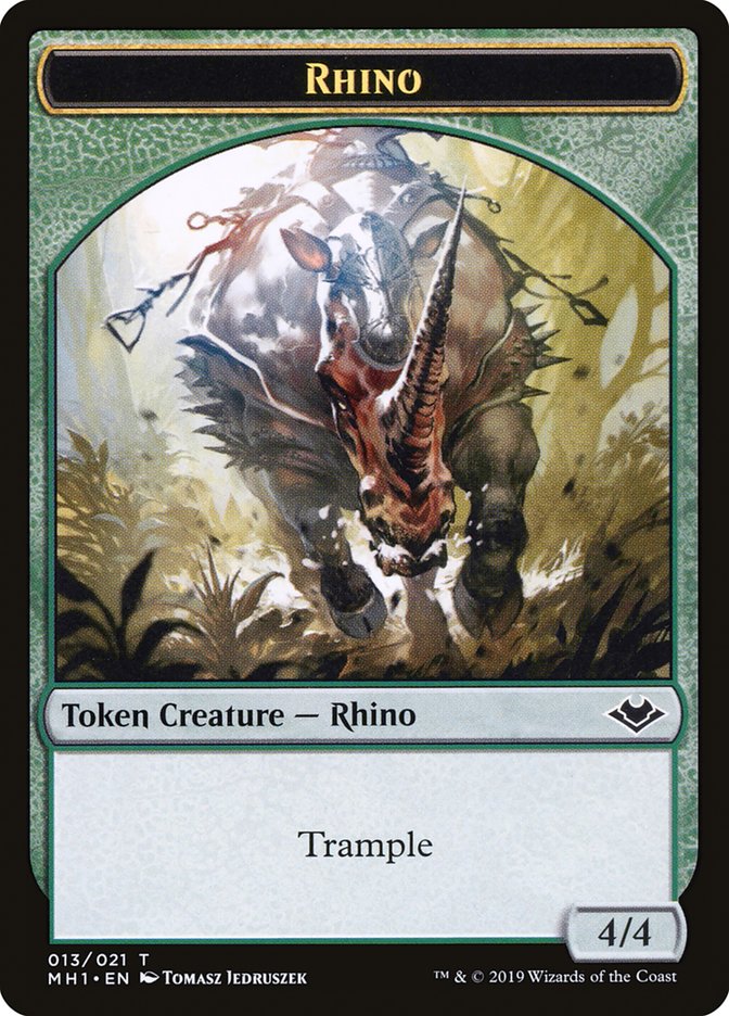 Zombie (007) // Rhino (013) Double-Sided Token [Modern Horizons Tokens] MTG Single Magic: The Gathering    | Red Claw Gaming