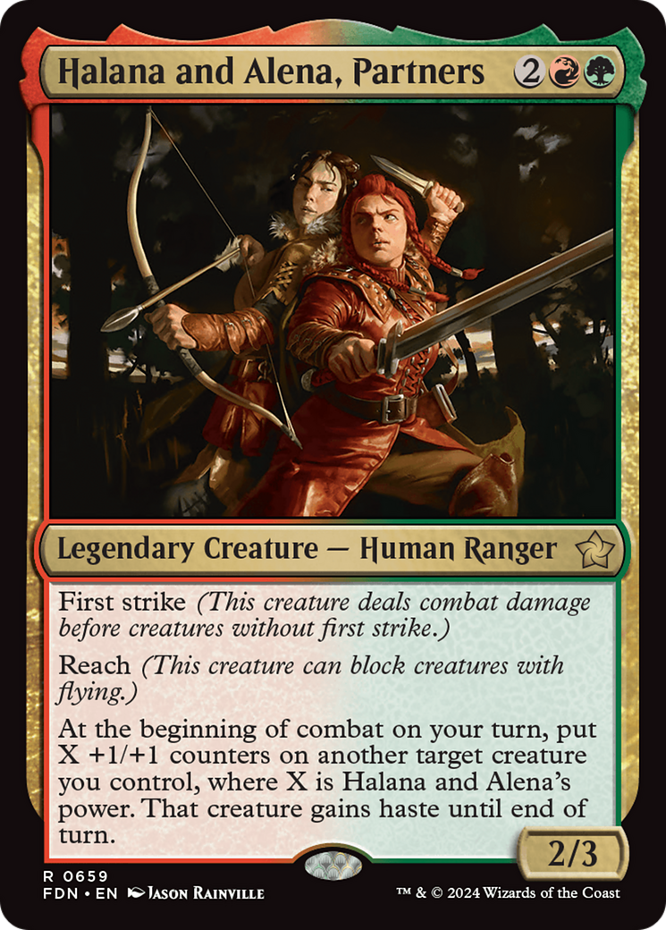 Halana and Alena, Partners [Foundations] MTG Single Magic: The Gathering | Red Claw Gaming