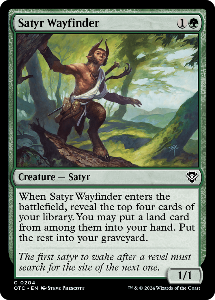 Satyr Wayfinder [Outlaws of Thunder Junction Commander] MTG Single Magic: The Gathering    | Red Claw Gaming