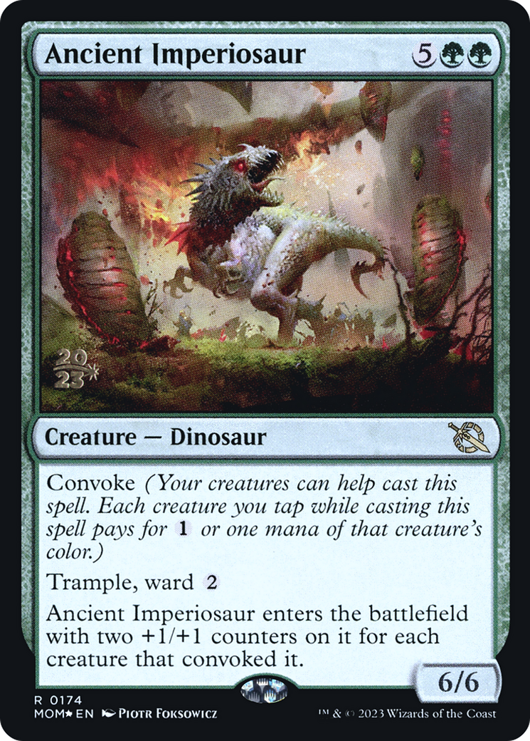 Ancient Imperiosaur [March of the Machine Prerelease Promos] MTG Single Magic: The Gathering    | Red Claw Gaming