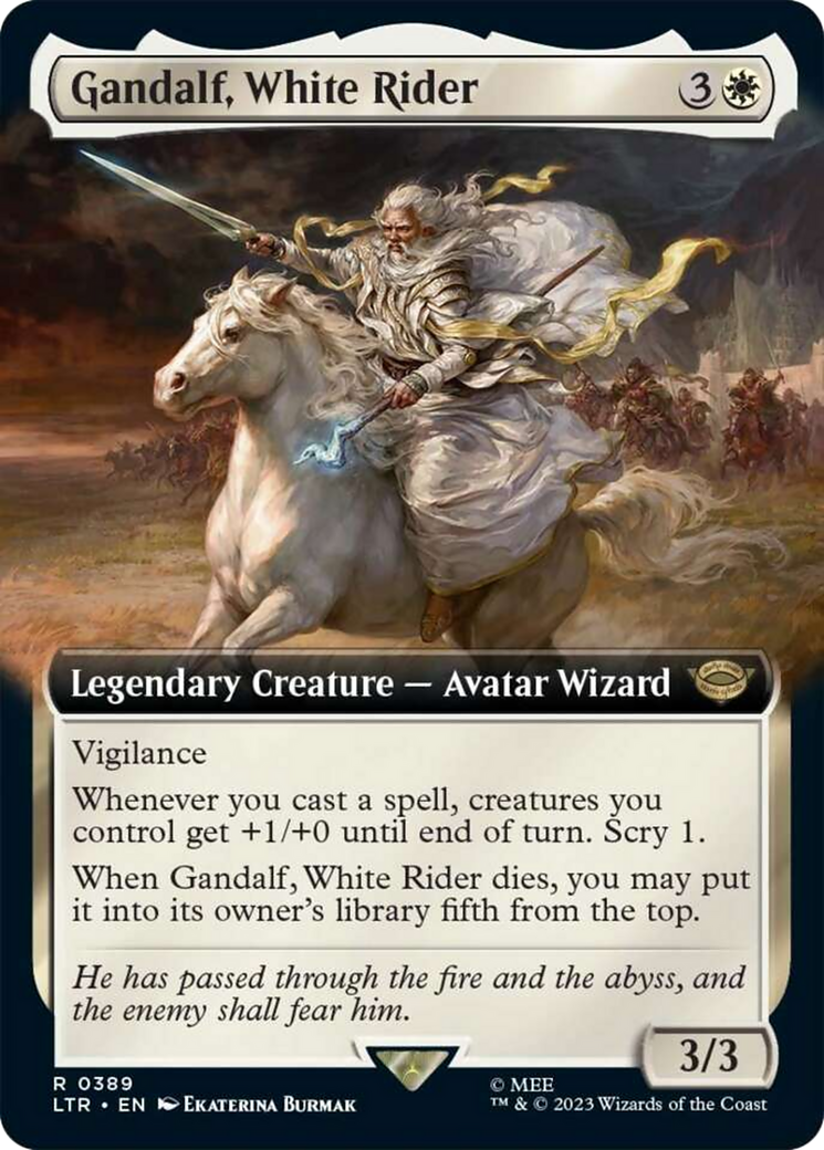 Gandalf, White Rider (Extended Art) [The Lord of the Rings: Tales of Middle-Earth] MTG Single Magic: The Gathering | Red Claw Gaming