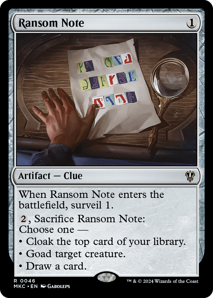 Ransom Note (0046) [Murders at Karlov Manor Commander] MTG Single Magic: The Gathering    | Red Claw Gaming