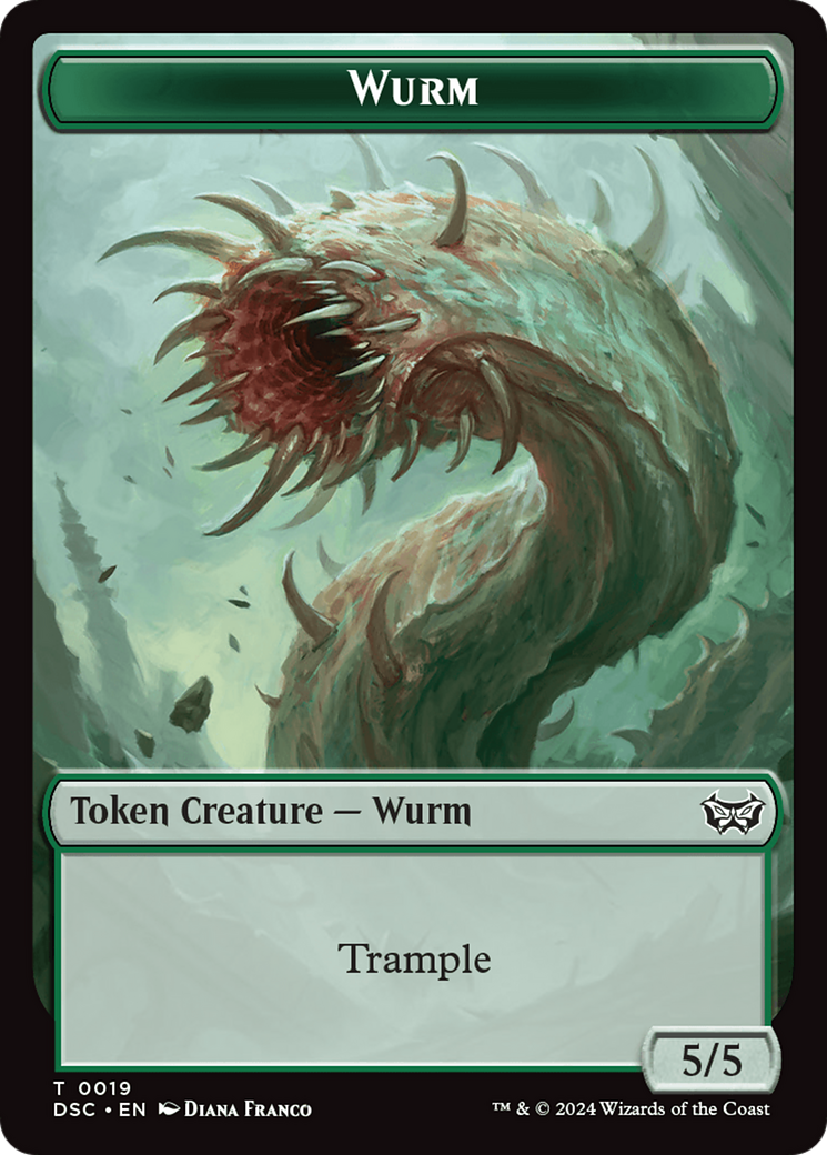 Wurm (0019) // Insect (0010) Double-Sided Token [Duskmourn: House of Horror Commander Tokens] MTG Single Magic: The Gathering    | Red Claw Gaming