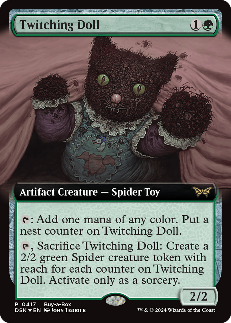 Twitching Doll (Extended Art) (Buy-a-box) [Duskmourn: House of Horror Promos] MTG Single Magic: The Gathering    | Red Claw Gaming