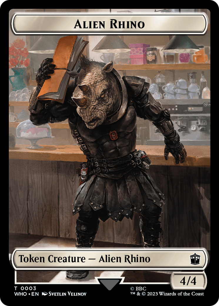 Alien Rhino // Treasure (0030) Double-Sided Token [Doctor Who Tokens] MTG Single Magic: The Gathering | Red Claw Gaming