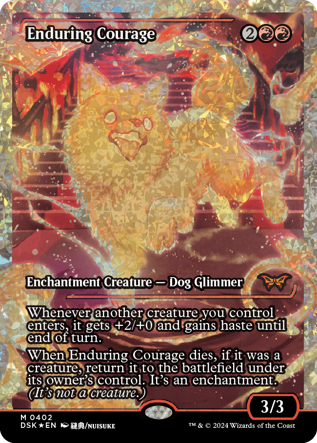 Enduring Courage (Japan Showcase) (Fracture Foil) [Duskmourn: House of Horror] MTG Single Magic: The Gathering    | Red Claw Gaming