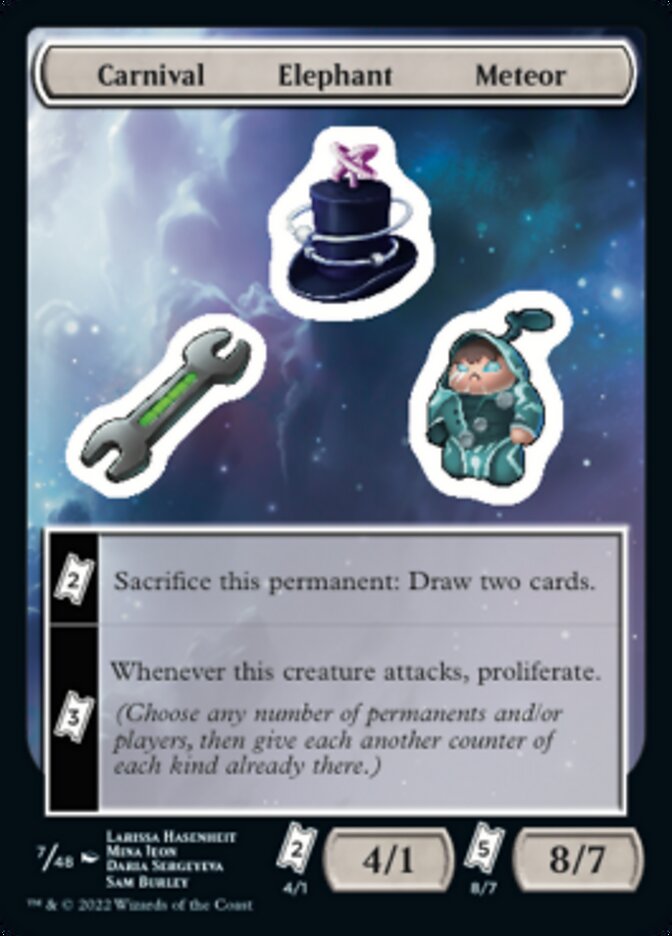 Carnival Elephant Meteor [Unfinity Stickers] MTG Single Magic: The Gathering    | Red Claw Gaming