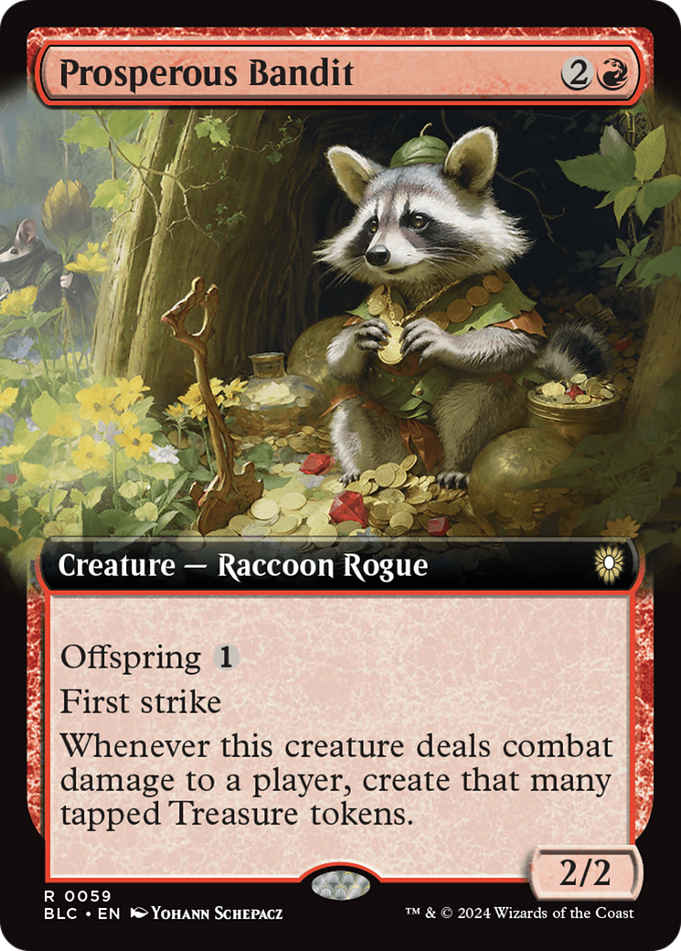 Prosperous Bandit (Extended Art) [Bloomburrow Commander] MTG Single Magic: The Gathering    | Red Claw Gaming