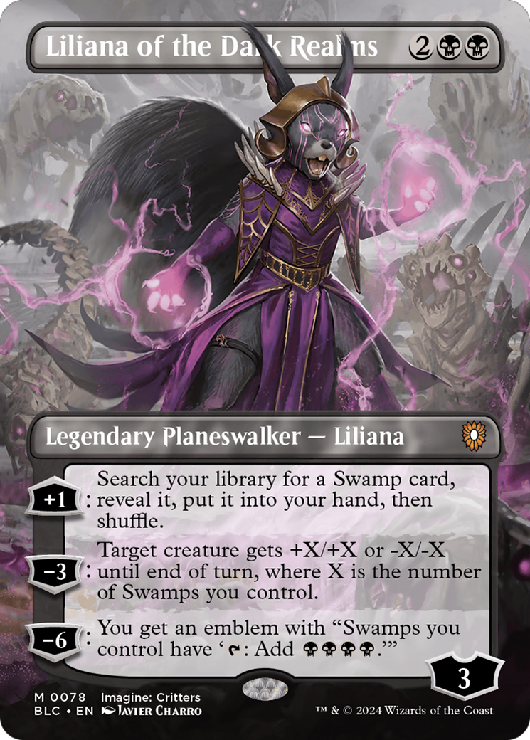 Liliana of the Dark Realms (Borderless) [Bloomburrow Commander] MTG Single Magic: The Gathering    | Red Claw Gaming