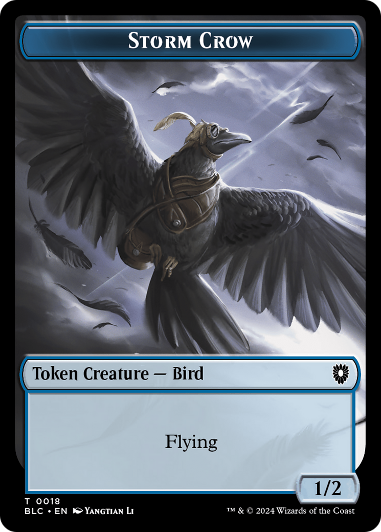 Storm Crow // Bird (003) Double-Sided Token [Bloomburrow Commander Tokens] MTG Single Magic: The Gathering    | Red Claw Gaming