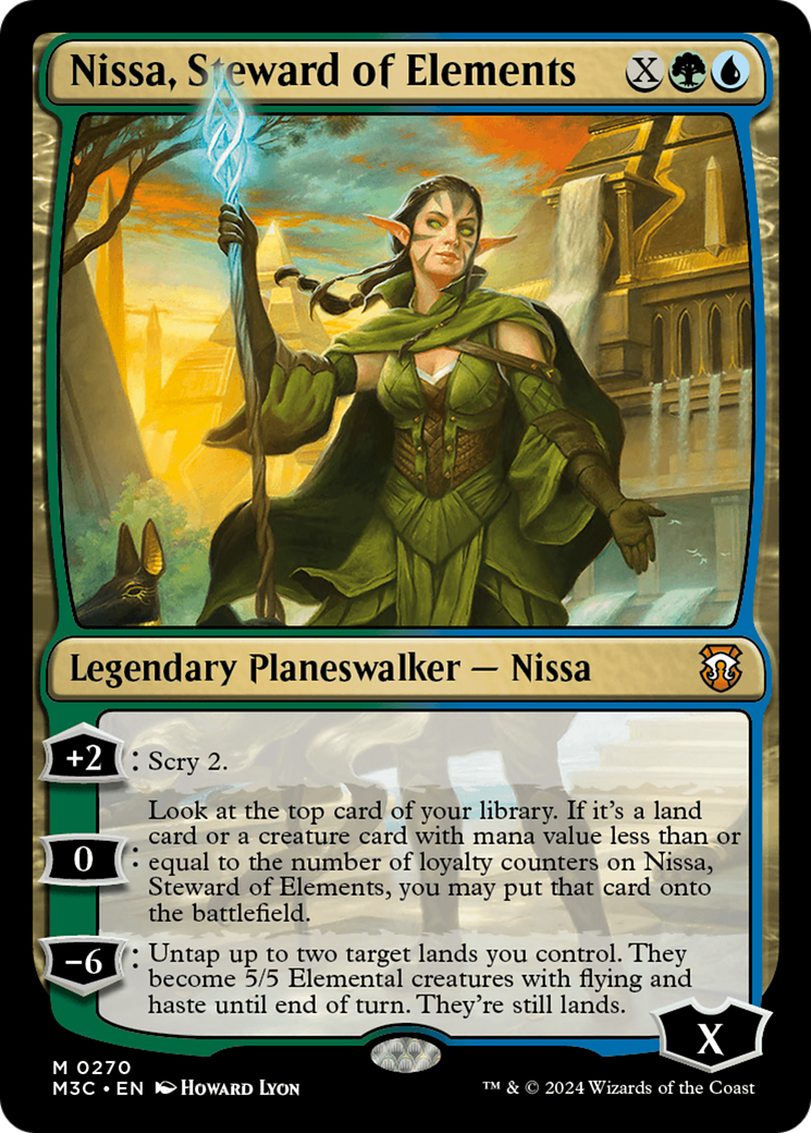 Nissa, Steward of Elements (Ripple Foil) [Modern Horizons 3 Commander] MTG Single Magic: The Gathering    | Red Claw Gaming