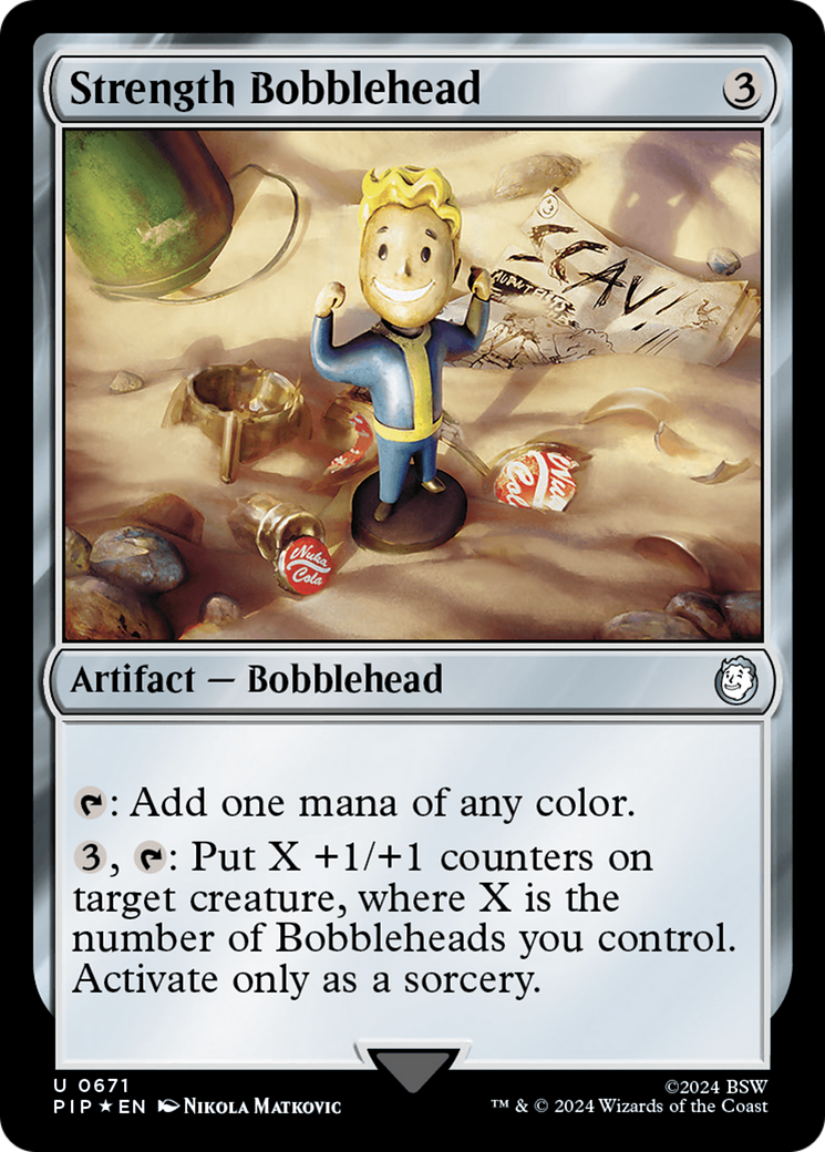 Strength Bobblehead (Surge Foil) [Fallout] MTG Single Magic: The Gathering    | Red Claw Gaming