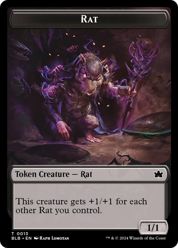 Rat Token [Bloomburrow Tokens] MTG Single Magic: The Gathering    | Red Claw Gaming