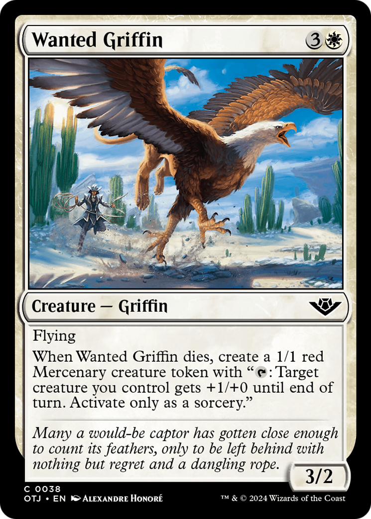 Wanted Griffin [Outlaws of Thunder Junction] MTG Single Magic: The Gathering    | Red Claw Gaming